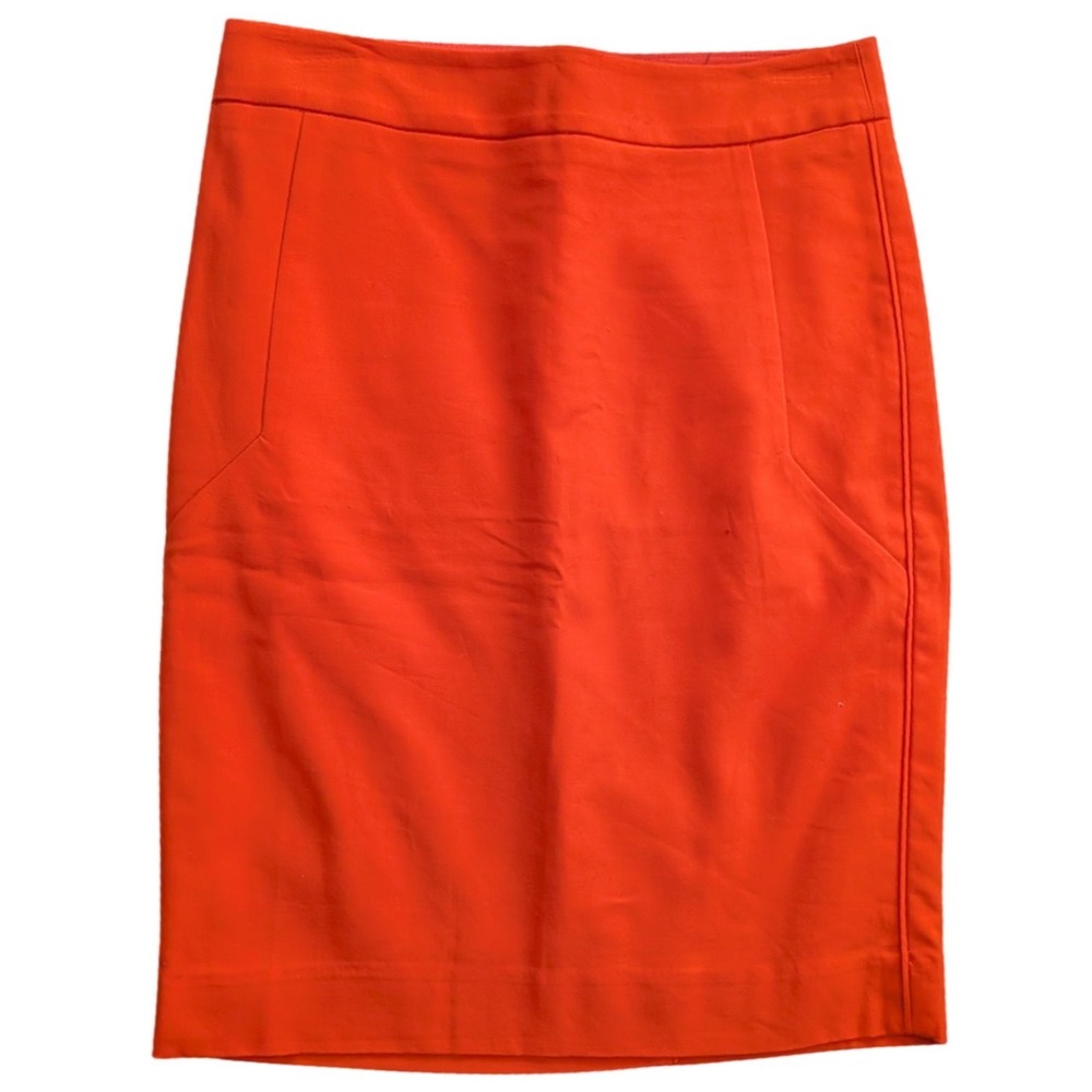 NWT The Limited Orange Cotton Blend Stretch Pencil Skirt 0/XS Nautical Preppy